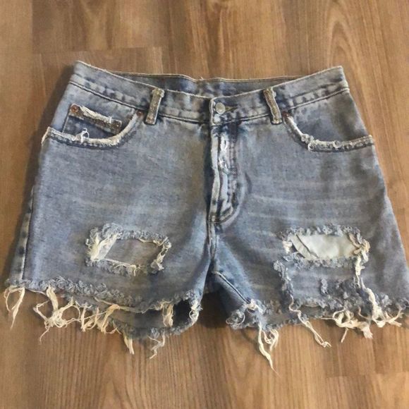 Levi's Pants - SUPER DISTRESSED HIGH WAIST LEVIS CUTOFF DENIM SHORTS SIZE 28- ONE OF A KIND!